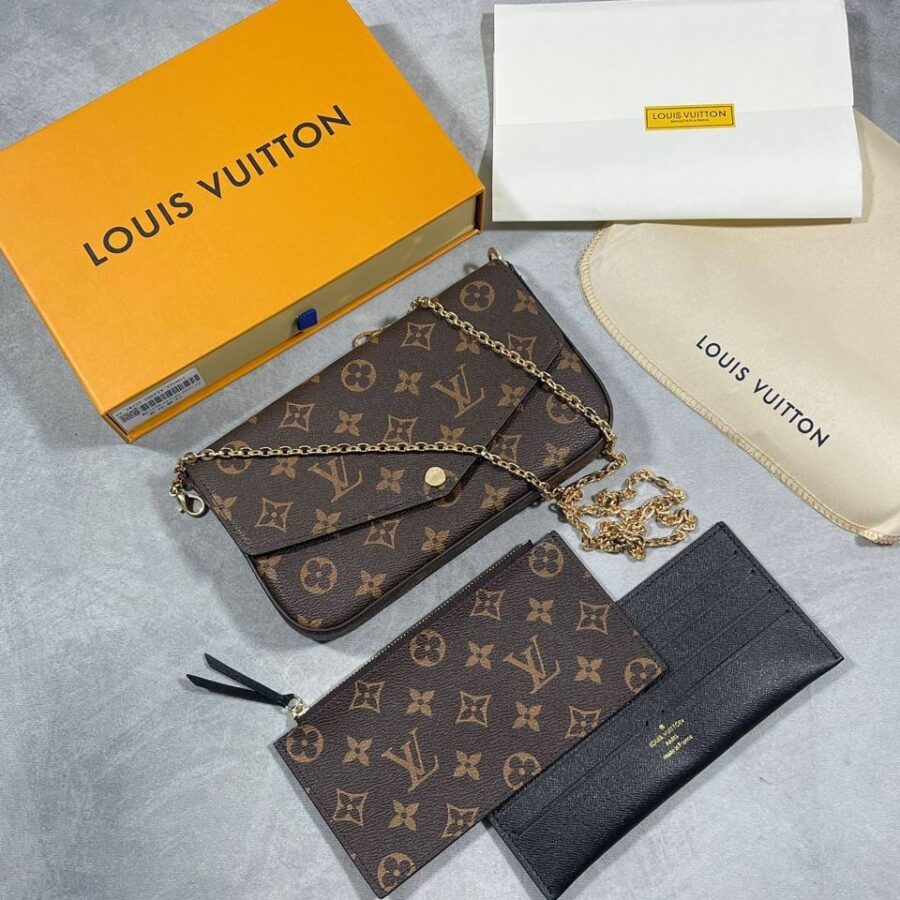 LOUIS VUITTON MONOCHROME 3 PIECE PURSE SET